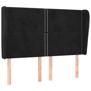vidaXL Tête de lit à oreilles Noir 147x23x118/128 cm Velours