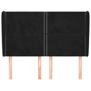 vidaXL Tête de lit à oreilles Noir 147x23x118/128 cm Velours