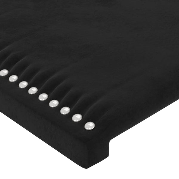vidaXL Tête de lit à oreilles Noir 147x23x118/128 cm Velours