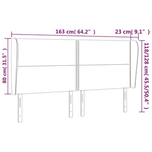 Kopfteil mit Ohren Dunkelgrau 163x23x118/128 cm Samt