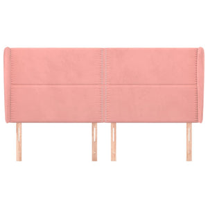 vidaXL Tête de lit à oreilles Rose 163x23x118/128 cm Velours