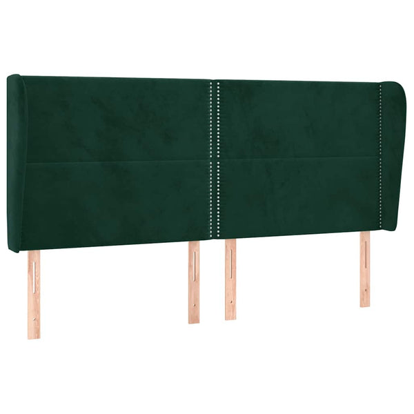 Kopfteil mit Ohren Dunkelgrün 183x23x118/128 cm Samt