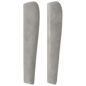 vidaXL Tête de lit à oreilles Gris clair 203x23x118/128 cm Velours