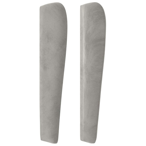 vidaXL Tête de lit à oreilles Gris clair 203x23x118/128 cm Velours