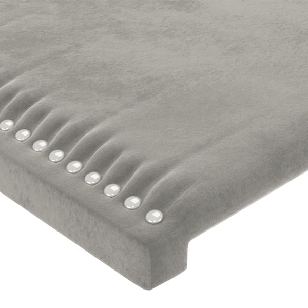 vidaXL Tête de lit à oreilles Gris clair 203x23x118/128 cm Velours