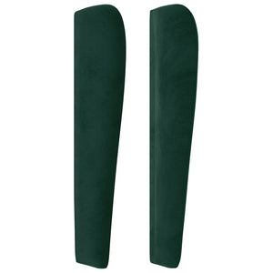 vidaXL Tête de lit à oreilles Vert foncé 203x23x118/128 cm Velours