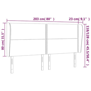 Kopfteil mit Ohren Dunkelblau 203x23x118/128 cm Samt