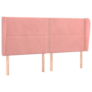 Kopfteil mit Ohren Rosa 203x23x118/128 cm Samt
