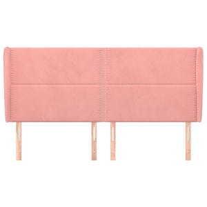 Kopfteil mit Ohren Rosa 203x23x118/128 cm Samt