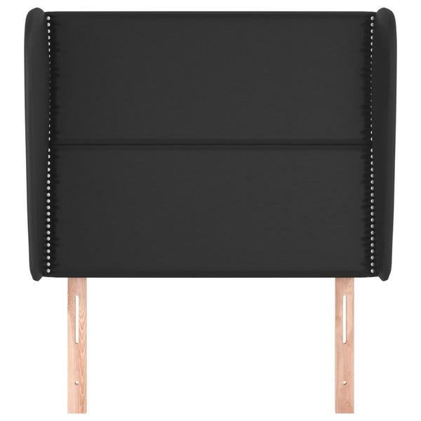 Kopfteil mit Ohren Schwarz 93x23x118/128 cm Kunstleder