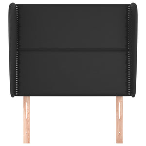 Kopfteil mit Ohren Schwarz 103x23x118/128 cm Kunstleder