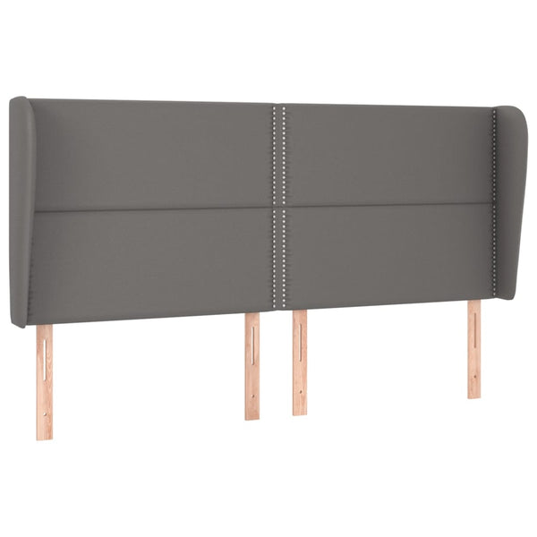 vidaXL Tête de lit avec oreilles gris 203x23x118/128 cm similicuir