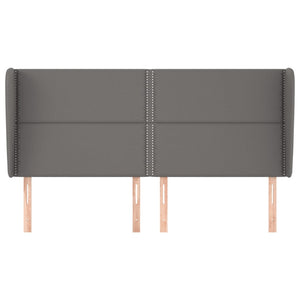 vidaXL Tête de lit avec oreilles gris 203x23x118/128 cm similicuir