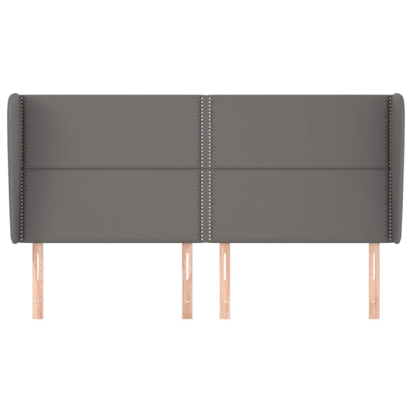 vidaXL Tête de lit avec oreilles gris 203x23x118/128 cm similicuir