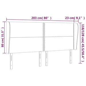 vidaXL Tête de lit avec oreilles gris 203x23x118/128 cm similicuir