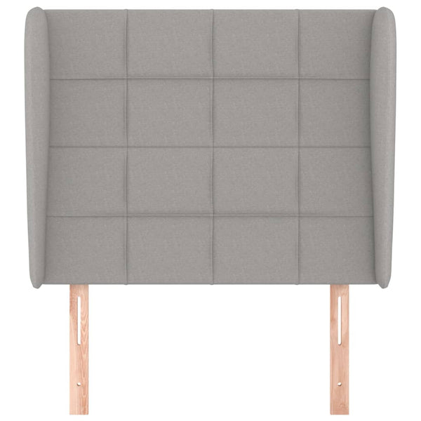 Kopfteil mit Ohren Hellgrau 83x23x118/128 cm Stoff