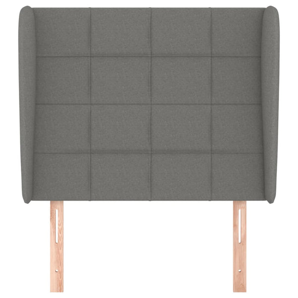 Kopfteil mit Ohren Dunkelgrau 93x23x118/128 cm Stoff