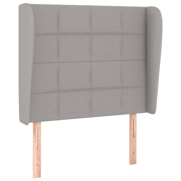 vidaXL Tête de lit à oreilles Gris clair 103x23x118/128 cm Tissu