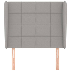 vidaXL Tête de lit à oreilles Gris clair 103x23x118/128 cm Tissu