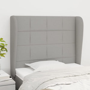 vidaXL Tête de lit à oreilles Gris clair 103x23x118/128 cm Tissu