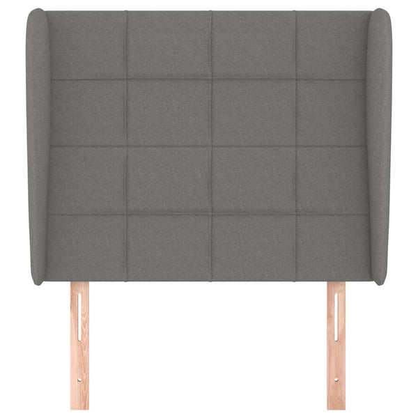 Kopfteil mit Ohren Dunkelgrau 103x23x118/128 cm Stoff