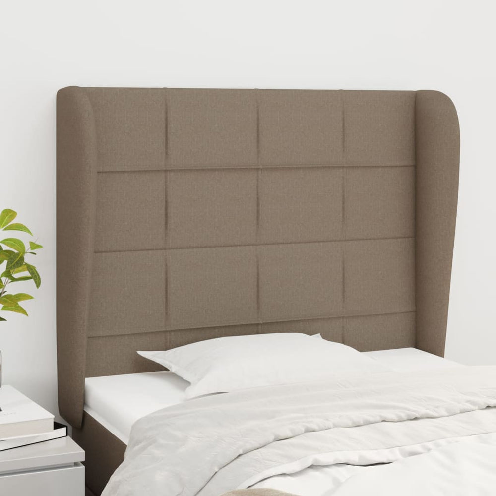 Kopfteil mit Ohren Taupe 103x23x118/128 cm Stoff
