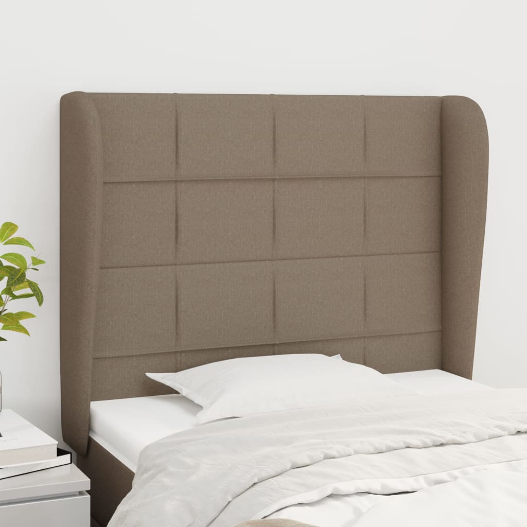 Kopfteil mit Ohren Taupe 103x23x118/128 cm Stoff