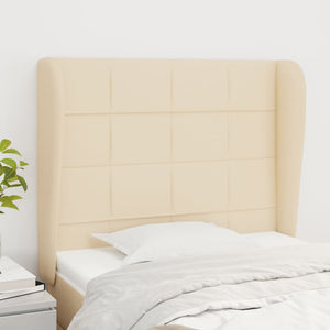Kopfteil mit Ohren Creme 103x23x118/128 cm Stoff