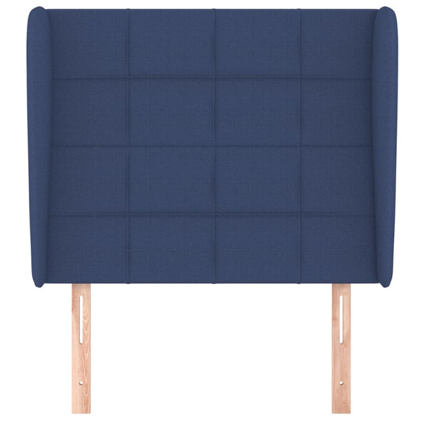 Kopfteil mit Ohren Blau 103x23x118/128 cm Stoff