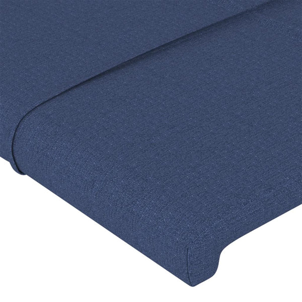 vidaXL Tête de lit à oreilles Bleu 147x23x118/128 cm Tissu