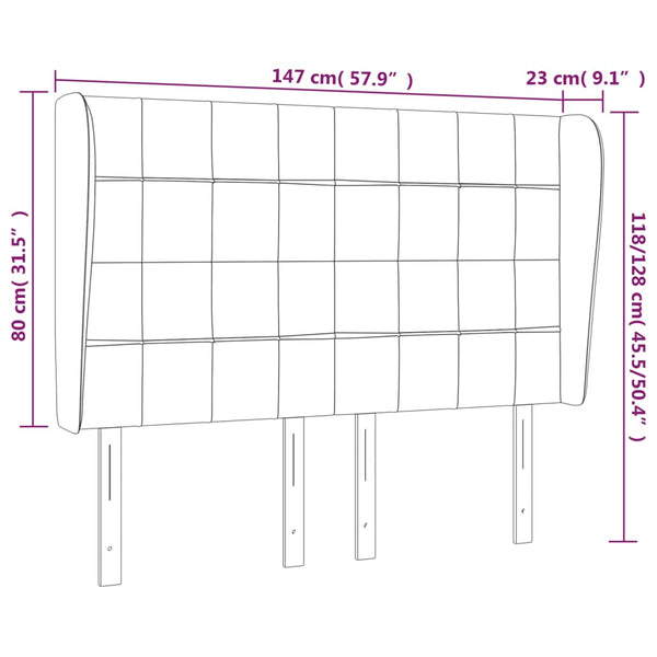 vidaXL Tête de lit à oreilles Bleu 147x23x118/128 cm Tissu