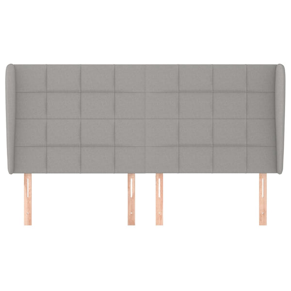 vidaXL Tête de lit avec oreilles Gris clair 163x23x118/128 cm Tissu