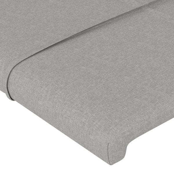 vidaXL Tête de lit avec oreilles Gris clair 163x23x118/128 cm Tissu