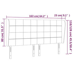 Kopfteil mit Ohren Dunkelbraun 163x23x118/128 cm Stoff