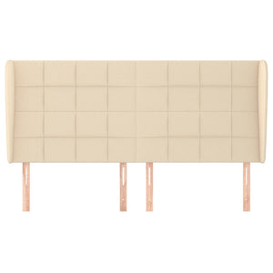 Kopfteil mit Ohren Creme 163x23x118/128 cm Stoff