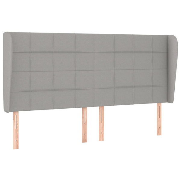 vidaXL Tête de lit à oreilles Gris clair 183x23x118/128 cm Tissu