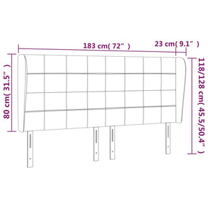 vidaXL Tête de lit à oreilles Gris clair 183x23x118/128 cm Tissu