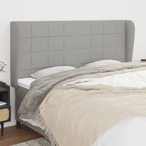 vidaXL Tête de lit à oreilles Gris clair 183x23x118/128 cm Tissu
