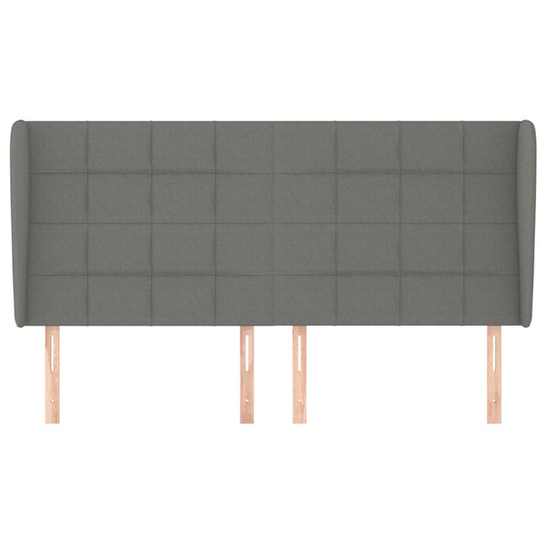 Kopfteil mit Ohren Dunkelgrau 183x23x118/128 cm Stoff