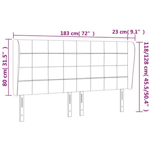 Kopfteil mit Ohren Dunkelgrau 183x23x118/128 cm Stoff