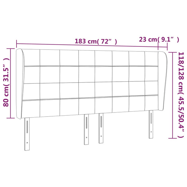 Kopfteil mit Ohren Dunkelgrau 183x23x118/128 cm Stoff