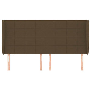 Kopfteil mit Ohren Dunkelbraun 183x23x118/128 cm Stoff