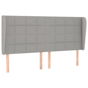 vidaXL Tête de lit à oreilles Gris clair 203x23x118/128 cm Tissu