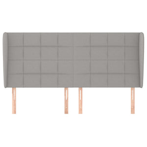 vidaXL Tête de lit à oreilles Gris clair 203x23x118/128 cm Tissu
