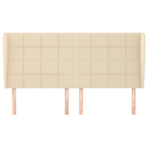 Kopfteil mit Ohren Creme 203x23x118/128 cm Stoff
