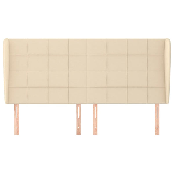 Kopfteil mit Ohren Creme 203x23x118/128 cm Stoff