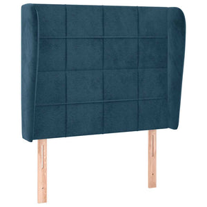 Kopfteil mit Ohren Dunkelblau 83x23x118/128 cm Samt