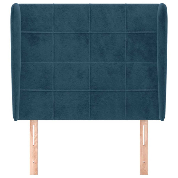 Kopfteil mit Ohren Dunkelblau 83x23x118/128 cm Samt