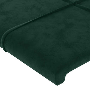Kopfteil mit Ohren Dunkelgrün 93x23x118/128 cm Samt