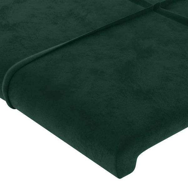 Kopfteil mit Ohren Dunkelgrün 93x23x118/128 cm Samt